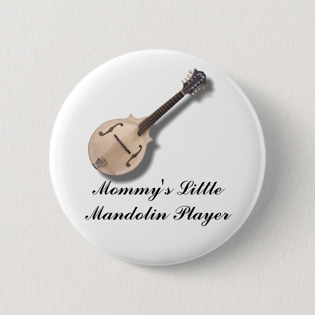 MANDOLIN-BUTTON 6 CM ROUND BADGE (Front)