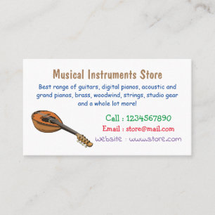 Mandolin cartoon illustration business card