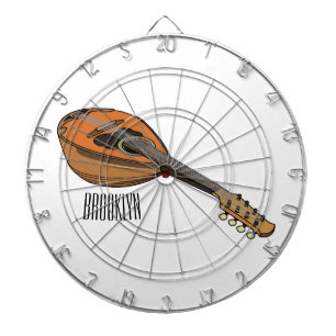 Mandolin cartoon illustration dartboard
