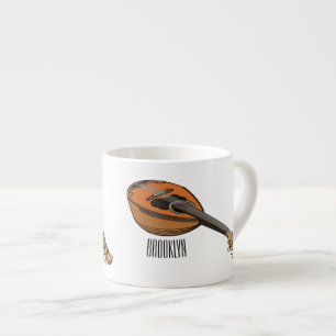 Mandolin cartoon illustration espresso cup