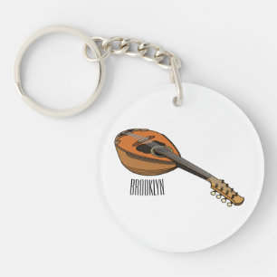 Mandolin cartoon illustration key ring