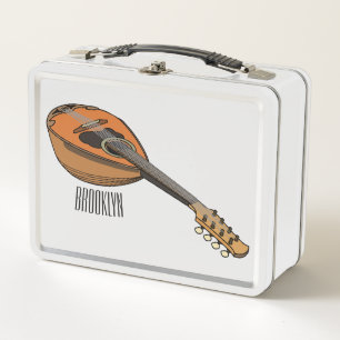 Mandolin cartoon illustration metal lunch box