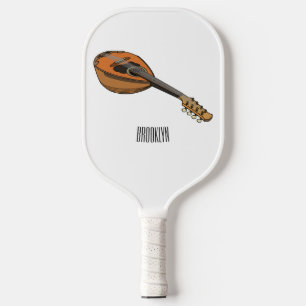 Mandolin cartoon illustration pickleball paddle