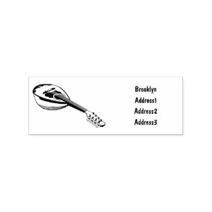 Mandolin cartoon illustration rubber stamp