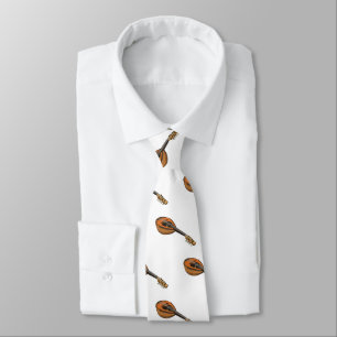 Mandolin cartoon illustration tie