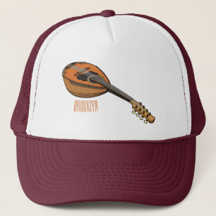 Mandolin cartoon illustration trucker hat