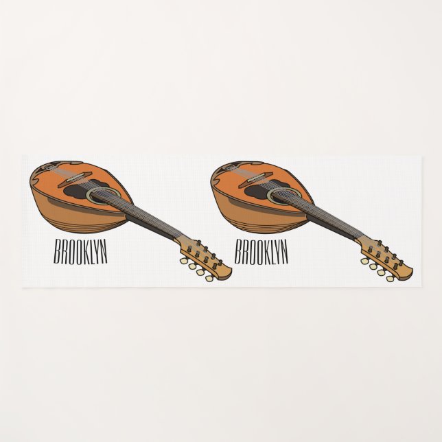 Mandolin cartoon illustration yoga mat (Front (Horizontal))