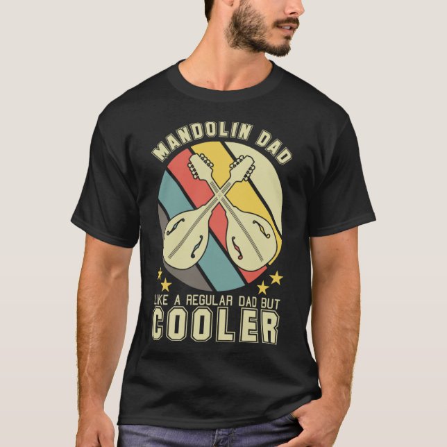 Mandolin Father Retro Musical Instrument Pull Stri T-Shirt (Front)