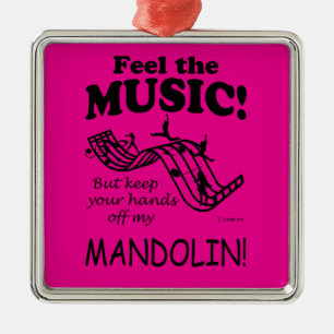 Mandolin Feel The Music Metal Tree Decoration