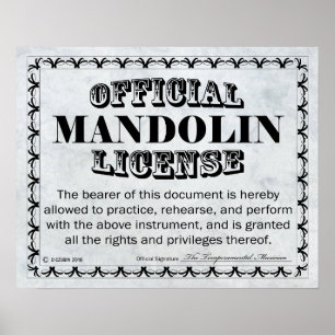 Mandolin License Poster