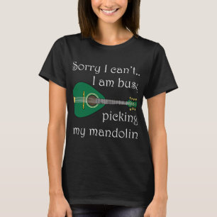 Mandolin Lover Picking Bluegrass Music Notes T-Shirt