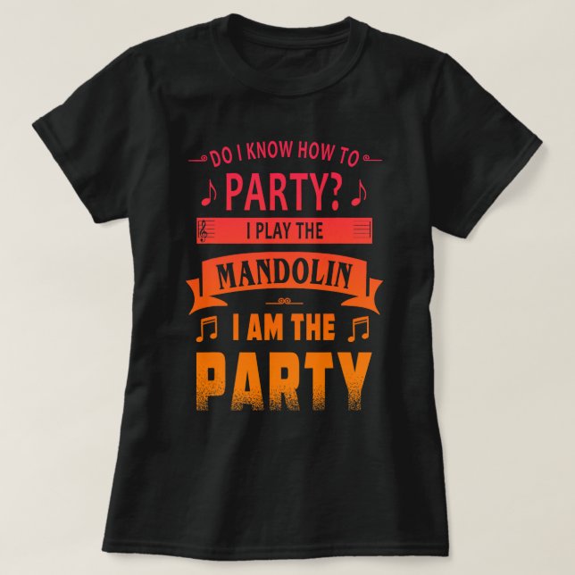 Mandolin Lover player party tee (Design Front)