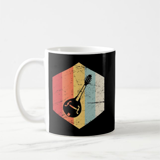 Mandolin Lover Retro Vintage Mandolin Coffee Mug (Left)