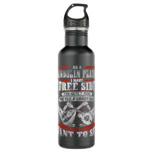 Mandolin Lover Three Sides Of Mandolin Player 710 Ml Water Bottle