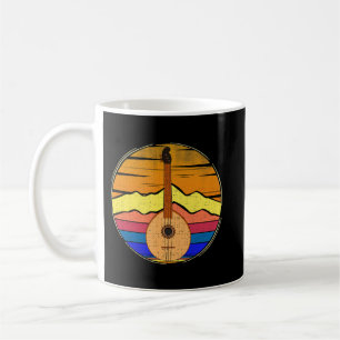 Mandolin Lover Vintage Mandolin Retro Sunset Funny Coffee Mug
