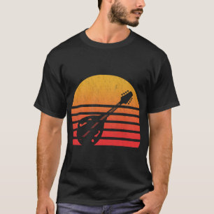 Mandolin Lover Vintage Retro Sunset Mandolin T-Shirt