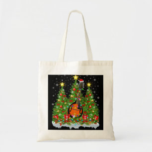 Mandolin Lover Xmas Lights Santa Mandolin Christma Tote Bag