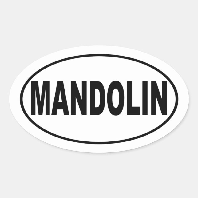 Mandolin Music Lover Oval Sticker (Front)