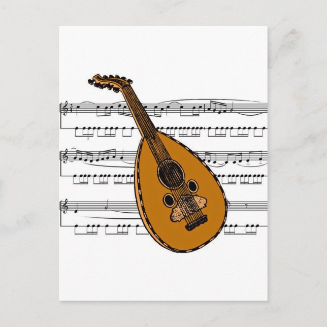 Mandolin musical 15 B Postcard (Front)