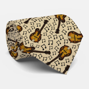 Mandolin Musical Notes Mandolinist Folk Musician Tie