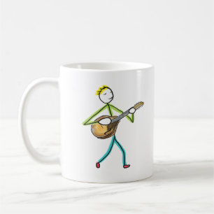 Mandolin Playing Stickman Coffee Mug