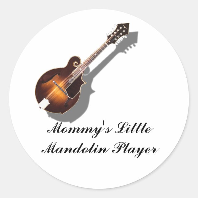 MANDOLIN-STICKER CLASSIC ROUND STICKER (Front)