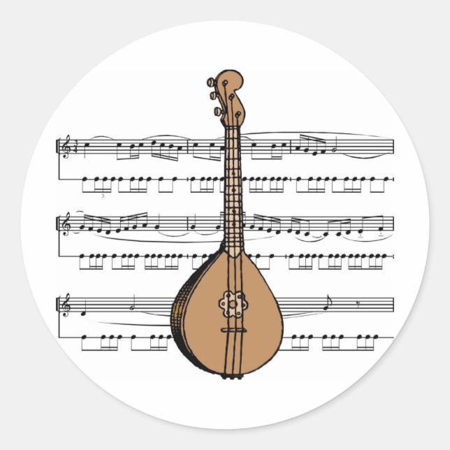 Mandolin Tees and Gifts Classic Round Sticker (Front)