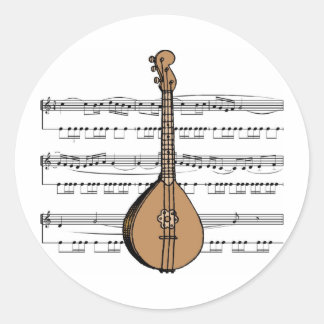 Mandolin Tees and Gifts Classic Round Sticker