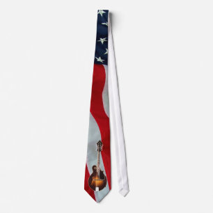 mANDOLIN -TIE-AMERICAN FLAG Tie