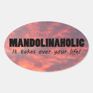 Mandolinaholic Life Oval Sticker