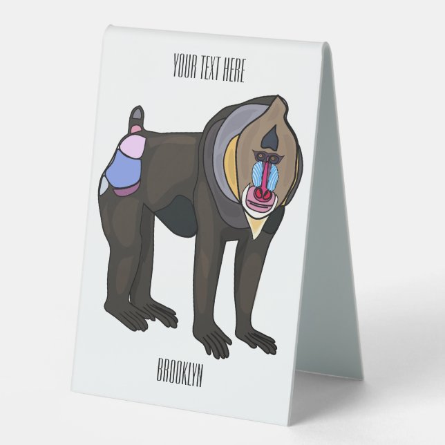 Mandrill cartoon illustration (Front)