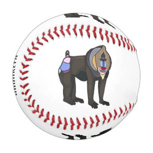Mandrill cartoon illustration baseball
