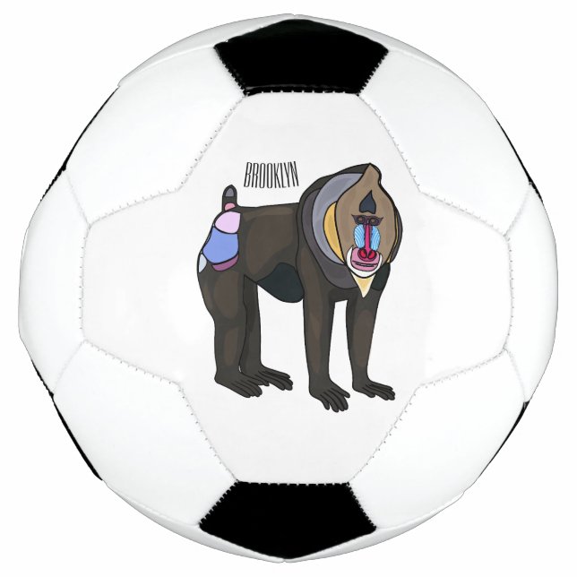 Mandrill cartoon illustration football (Front)