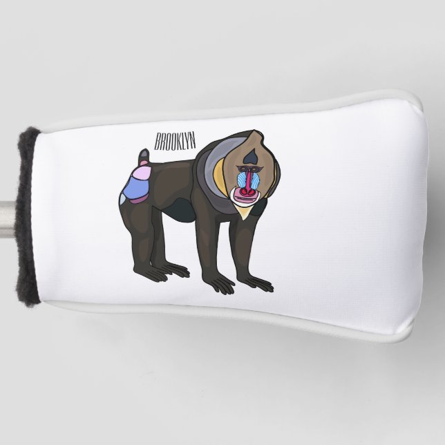 Mandrill cartoon illustration golf head cover (Front)