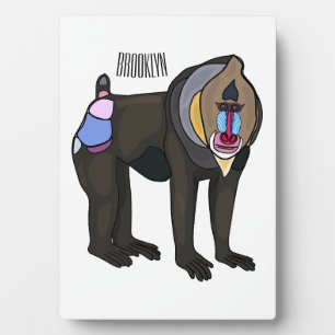 Mandrill cartoon illustration plaque
