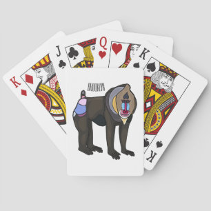 Mandrill cartoon illustration playing cards