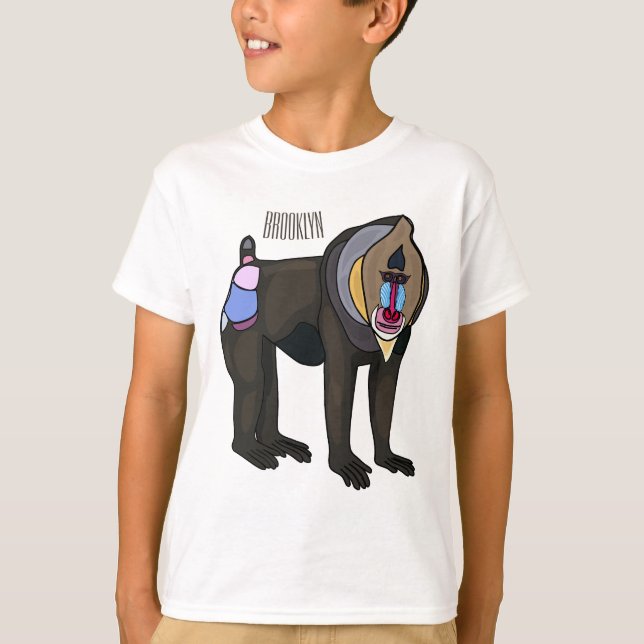 Mandrill cartoon illustration T-Shirt (Front)