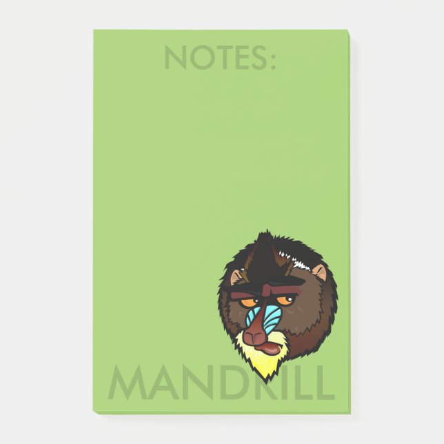 MANDRILL VERTICAL POST-IT NOTEPAD (Front)