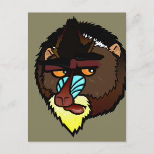 MANDRILL VERTICAL POSTCARD