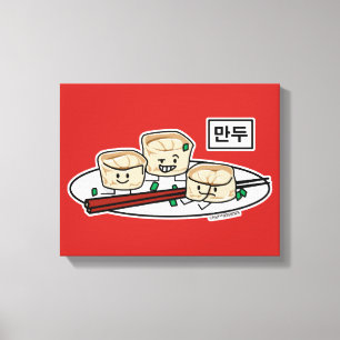 Mandu Korean dumpling dim sum breakfast hangul Canvas Print