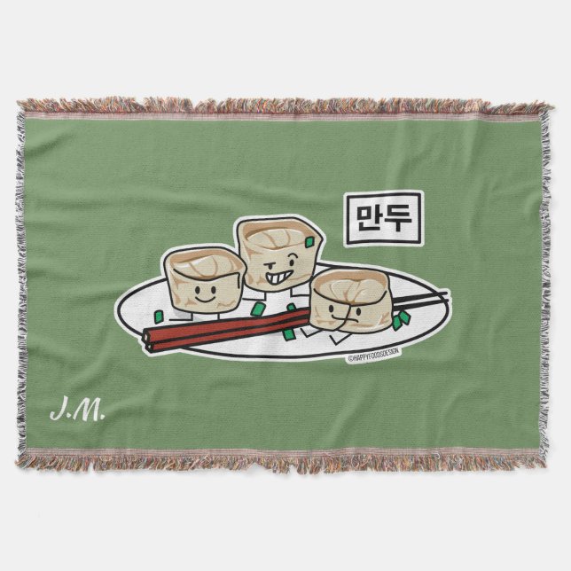 Mandu Korean dumpling dim sum breakfast hangul Throw Blanket (Front)
