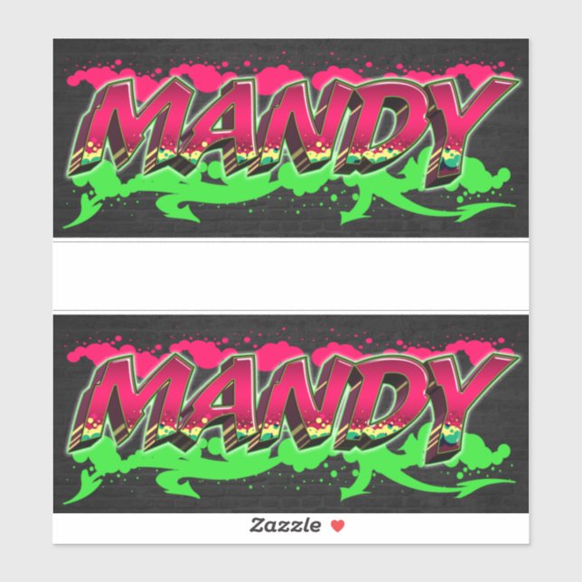 Mandy First Name Graffiti Sticker (Sheet)