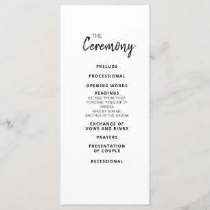 Mandy Minimalist Simple Ceremony Party Program Menu