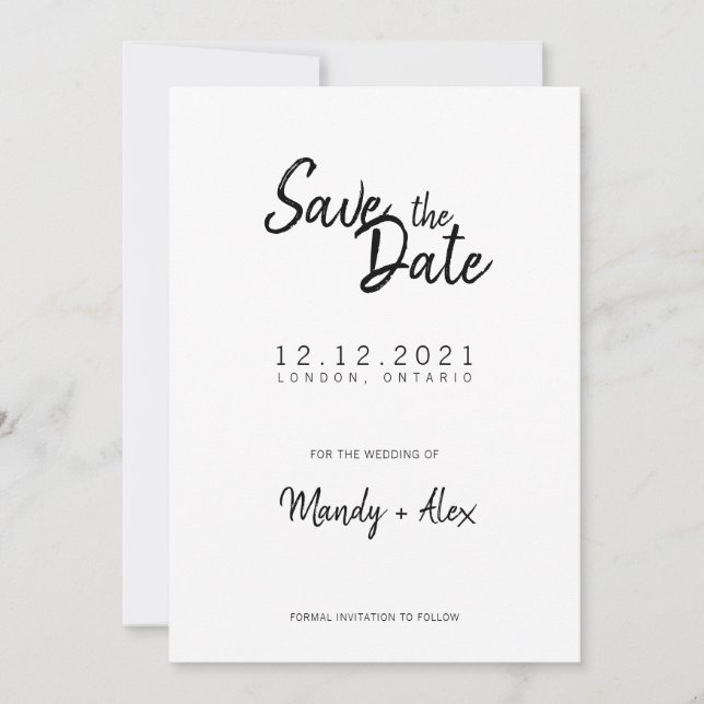 Mandy Minimalist Simple Save the Date (Front)