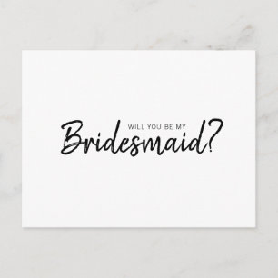 Mandy Minimalist Simple will you be my bridesmaid Invitation Postcard
