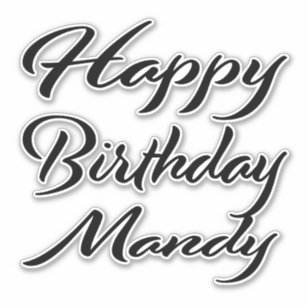 Mandy name first name black Sticker birthday