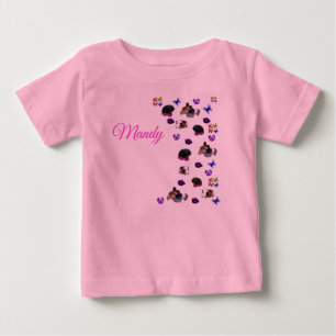 Mandy, Name, With Guinea Pigs And Pansies, Baby T-Shirt