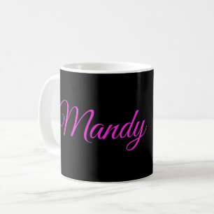 Mandy, Name, With Guinea Pigs And Pansies, Coffee Mug
