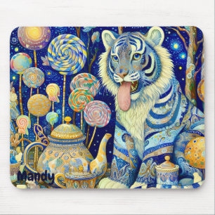 MANDY ~ Paisley Tiger ~ tea party  ~ Mousepad