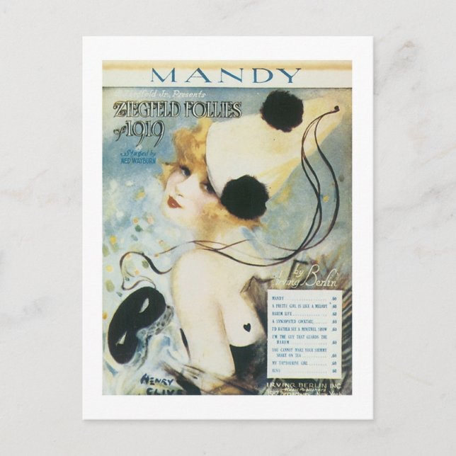 Mandy Vintage Songbook Cover Postcard (Front)